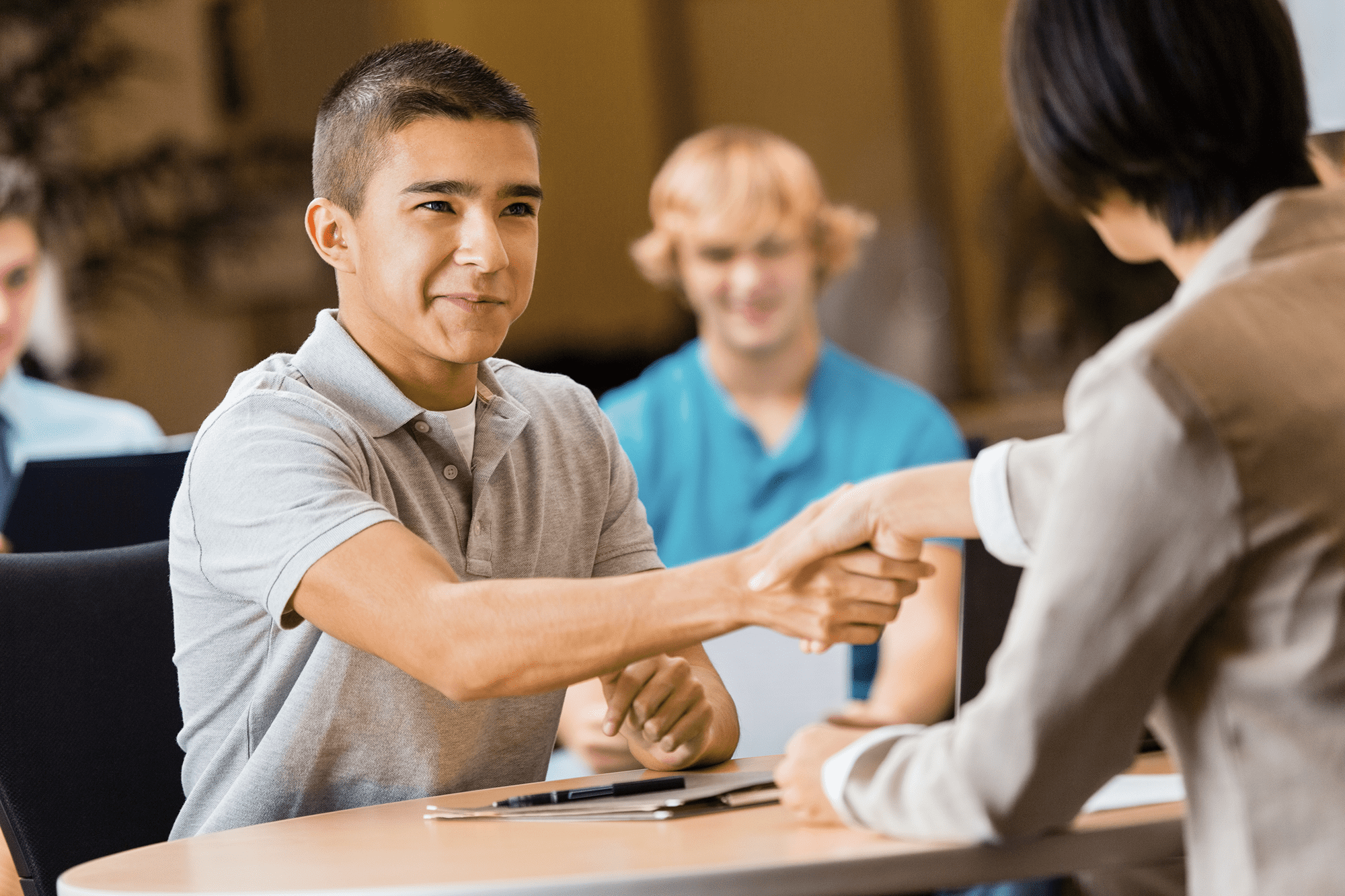 Young person at an interview